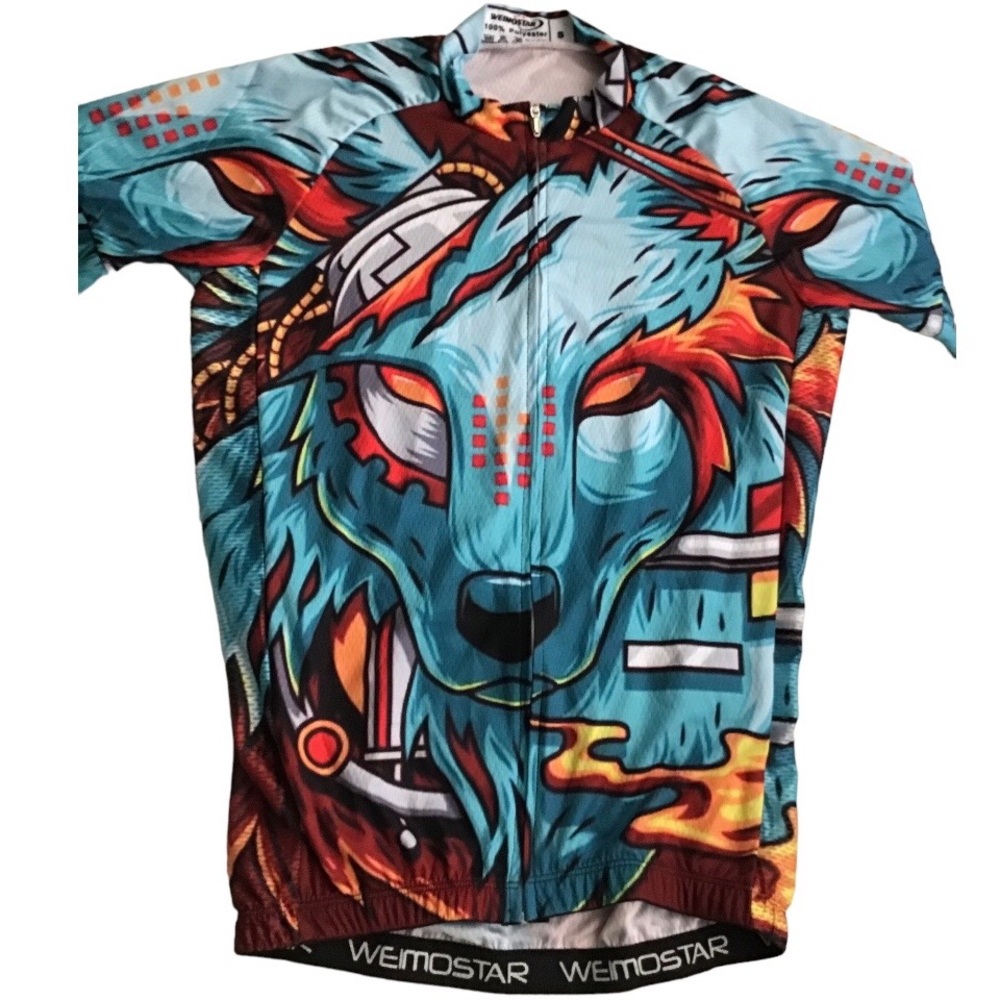 Weimostar Full Zip Cyber Wolf Cycling Jersey